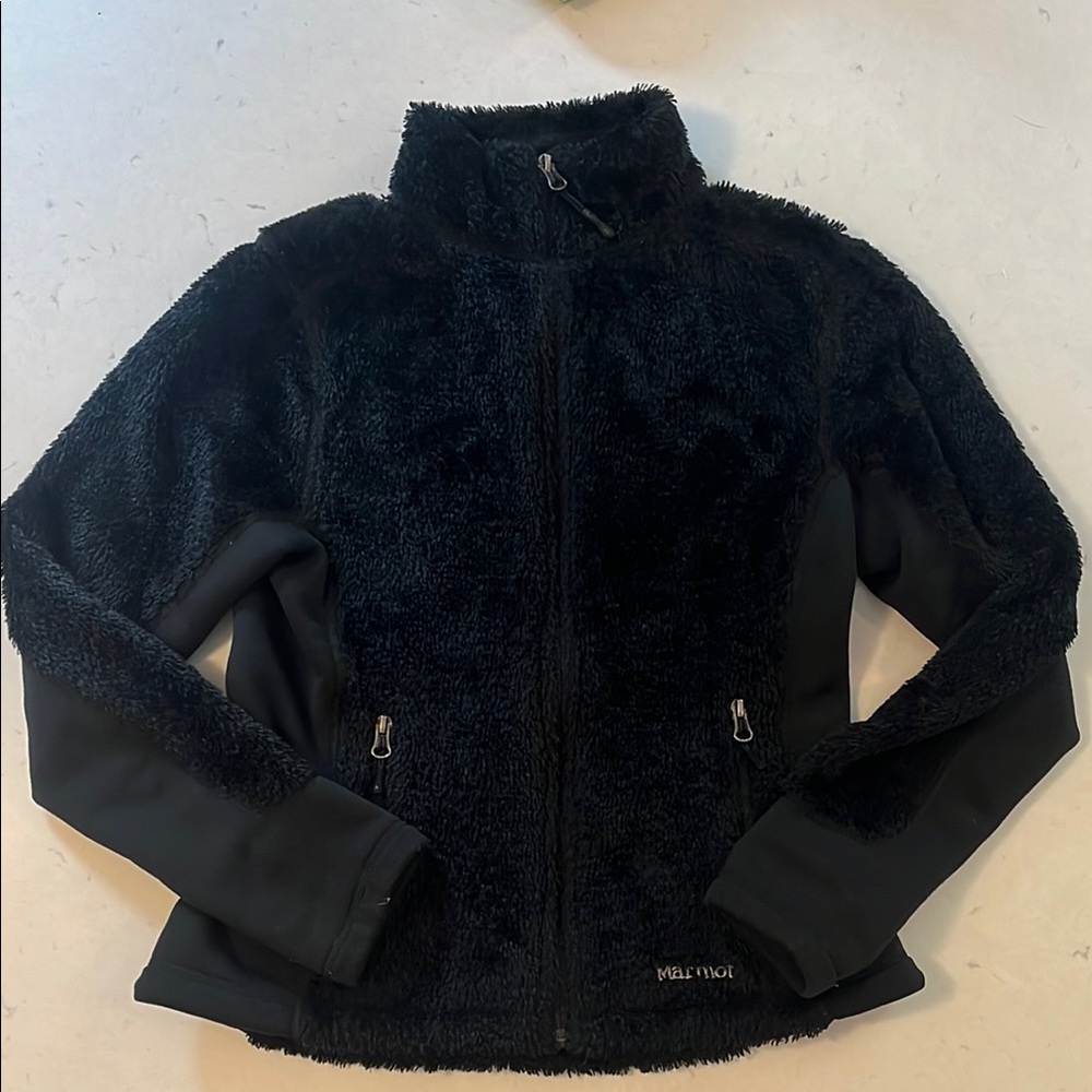 Marmot black polartec fuzzy jacket Size S, GUC